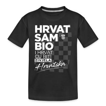 Hrvatska T-Shirt Croatia-Shirt Kroatien T-Shirt - Kinder Premium Bio T-Shirt - Schwarz - Vorne