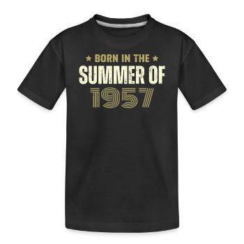 Jahrgang 1957 Jahrgang 1957 Geburtstagsgeschenk - Kinder Premium Bio T-Shirt - Schwarz - Vorne