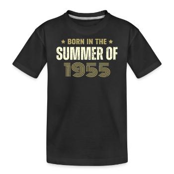 Jahrgang 1955 Jahrgang 1955 Geburtstagsgeschenk - Kinder Premium Bio T-Shirt - Schwarz - Vorne