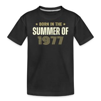 Jahrgang 1977 Jahrgang 1977 Geburtstagsgeschenk - Kinder Premium Bio T-Shirt - Schwarz - Vorne