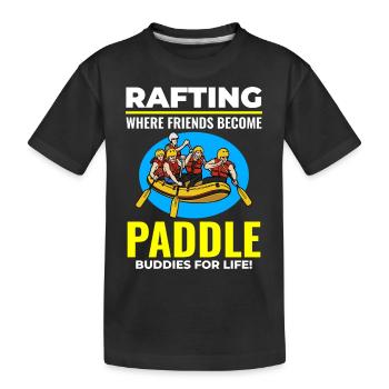 Rafting Team Raft Wildwasser Rafter Paddel Lustig - Kinder Premium Bio T-Shirt - Schwarz - Vorne