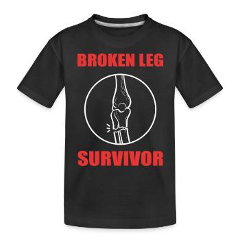 Broken leg - Kids' Premium Organic T-Shirt - black - Front