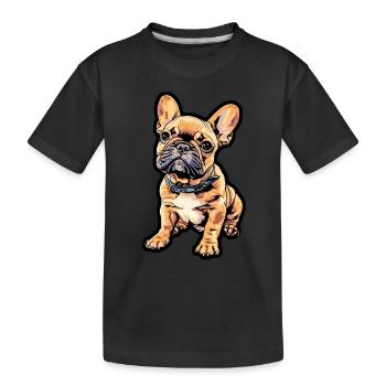 Petit Bouledogue Français - T-shirt bio Premium Enfant - noir - Devant