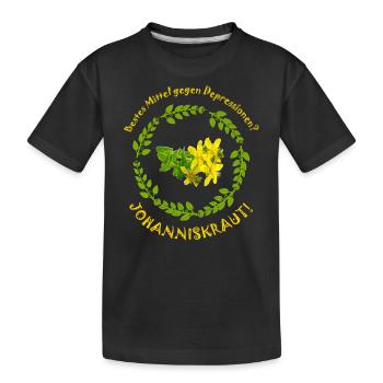depressionen johanniskraut - Kinder Premium Bio T-Shirt - Schwarz - Vorne