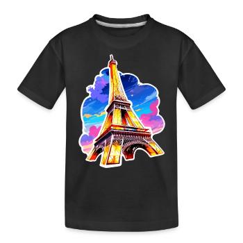Eiffelturm #22 - Kinder Premium Bio T-Shirt - Schwarz - Vorne