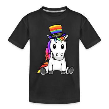 LGBT Arc-en-ciel Licorne Arc-en-ciel Drapeau Gay Pride - T-shirt bio Premium Enfant - noir - Devant