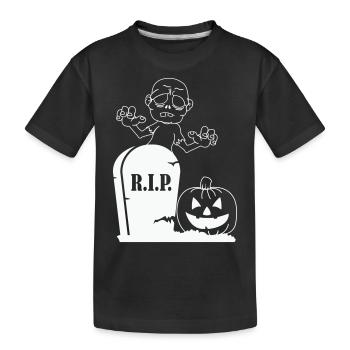 rip pumpkin zombie - Kinder Premium Bio T-Shirt - Schwarz - Vorne