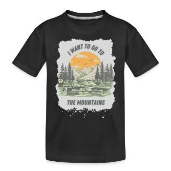 Berge, ich will in die Berge - Kinder Premium Bio T-Shirt - Schwarz - Vorne