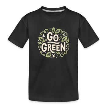 Go Green, umweltfreundlich, vegan, vegetarisch, ästhetisch - Kinder Premium Bio T-Shirt - Schwarz - Vorne