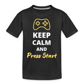 Keep Calm and Press Start - Pour les Amateurs de - T-shirt bio Premium Enfant - noir - Devant