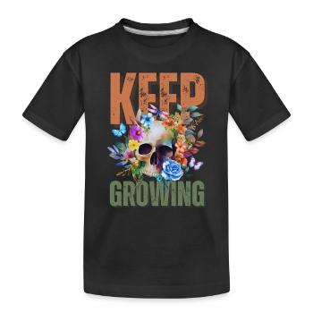 Keep On Growing - Kids' Premium Organic T-Shirt - black - Front