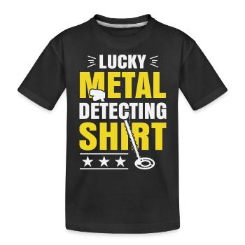 Lucky Metal Detecting Shirt - Kids' Premium Organic T-Shirt - black - Front