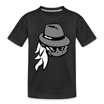 Pferd Gangster Hut Sonnenbrille Verbrecher Cool - Kinder Premium Bio T-Shirt - Schwarz - Vorne