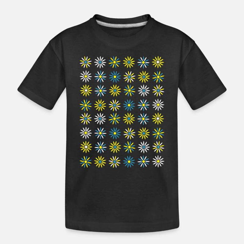 flowers 3col vers2 - Kinder Premium Bio T-Shirt - Schwarz