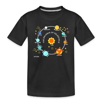 Planètes Graphiques Solaires Planètes Étoiles du système solaire - T-shirt bio Premium Enfant - noir - Devant