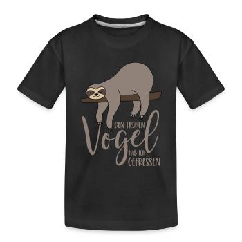J’ai mangé le lève-tôt - le paresseux - T-shirt bio Premium Enfant - noir - Devant