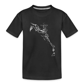 Linienhafte Tänzerin in Bewegung - Kinder Premium Bio T-Shirt - Schwarz - Vorne