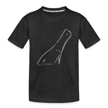 Weinflasche Strichzeichnung - Kinder Premium Bio T-Shirt - Schwarz - Vorne