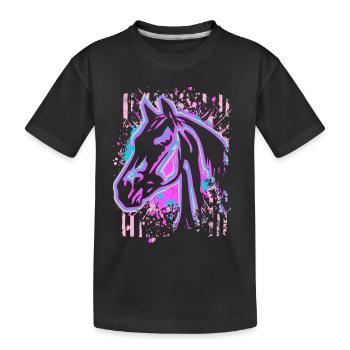 Cheval - Rose Lila - T-shirt bio Premium Enfant - noir - Devant