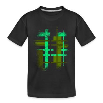 Abstrakt Cyber VINTAGE Hintergrund Design - Kinder Premium Bio T-Shirt - Schwarz - Vorne