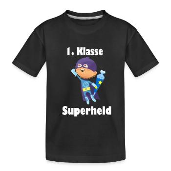 Erster Schultag Kinder Schulkind Geschenk Held - Kinder Premium Bio T-Shirt - Schwarz - Vorne