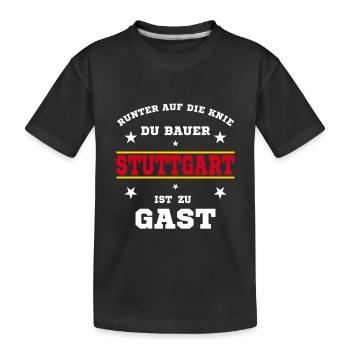 Stuttgart Fussball Fan Stadion - Kinder Premium Bio T-Shirt - Schwarz - Vorne
