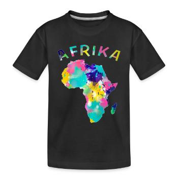 Afrika bunt - Kinder Premium Bio T-Shirt - Schwarz - Vorne
