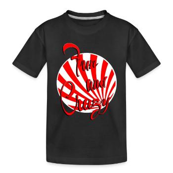 amusant et fou rouge blanc rayé - T-shirt bio Premium Enfant - noir - Devant