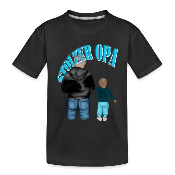 stolzer Opa - Enkel blond Kind Junge - Kinder Premium Bio T-Shirt - Schwarz - Vorne