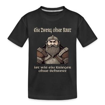 Zwergen Design - Stolz und Kraft der Zwerge - Kinder Premium Bio T-Shirt - Schwarz - Vorne