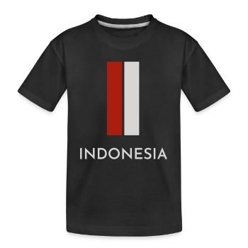 Indonesische Flagge, Indonesischer Stolz - Kinder Premium Bio T-Shirt - Schwarz - Vorne