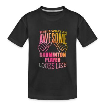 Badminton Badminton Badminton - T-shirt bio Premium Enfant - noir - Devant