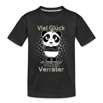 Bonne chance avec les nouveaux collègues Veräter Panda - T-shirt bio Premium Enfant - noir - Devant