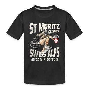 Skateboardeur alpin et montagnard suisse - T-shirt bio Premium Enfant - noir - Devant