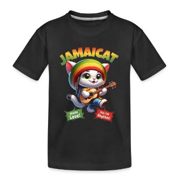 Jamaïcain Reggae Cat Rasta Jamaïque - T-shirt bio Premium Enfant - noir - Devant