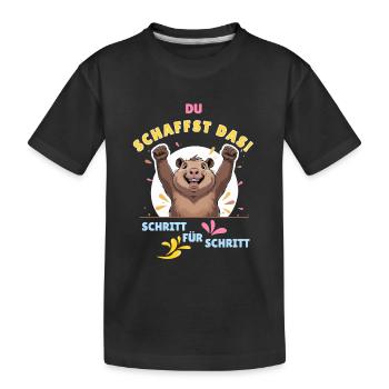 Du bist capybara-stark! Du schaffst alles! - Kinder Premium Bio T-Shirt - Schwarz - Vorne