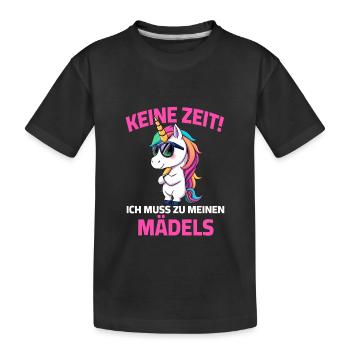 Licorne - Pas le temps, je dois aller chez mes filles - T-shirt bio Premium Enfant - noir - Devant