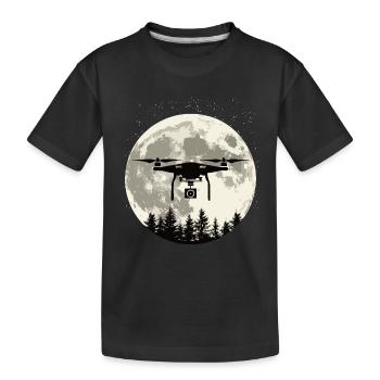 Drone Pleine Lune - T-shirt bio Premium Enfant - noir - Devant