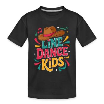 Line Dance Kids Logo - Kinder Premium Bio T-Shirt - Schwarz - Vorne