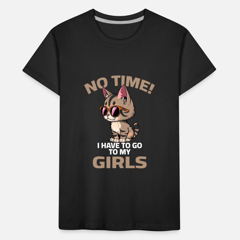 Lunettes de soleil chat pas de temps filles disant T-shirt bio Premium Enfant
