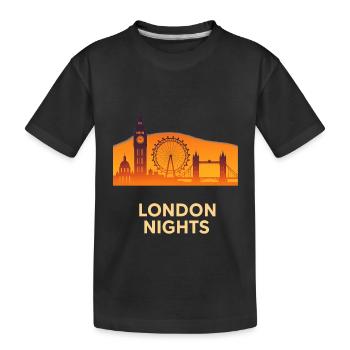 Silhouette de la silhouette de la silhouette de la silhouette de la nuit de Londres - T-shirt bio Premium Enfant - noir - Devant