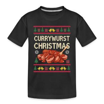 Joyeux currymas saucisse de Noël de Noël au currymas. - T-shirt bio Premium Enfant - noir - Devant