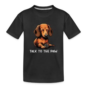 Parlez au propriétaire de teckel patte teckel propriétaire de teckel propriétaire de teckel - T-shirt bio Premium Enfant - noir - Devant