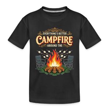 Campfire Marshmallow Everything Better Camping - T-shirt bio Premium Enfant - noir - Devant