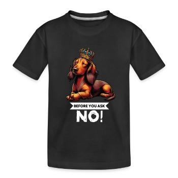 Avant de demander teckel à poils longs teckel tekkel - T-shirt bio Premium Enfant - noir - Devant