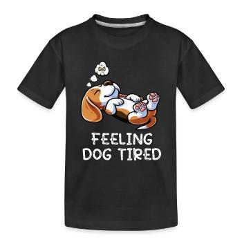 Feeling Dog Tired Beagle Beaglebesitzer Beaglehund - Kinder Premium Bio T-Shirt - Schwarz - Vorne