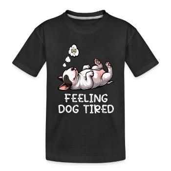 Un bull terrier miniature Bull Terrier Épuisé - T-shirt bio Premium Enfant - noir - Devant