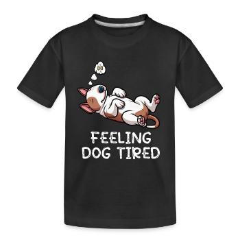 Un bull terrier miniature Bull Terrier Épuisé - T-shirt bio Premium Enfant - noir - Devant