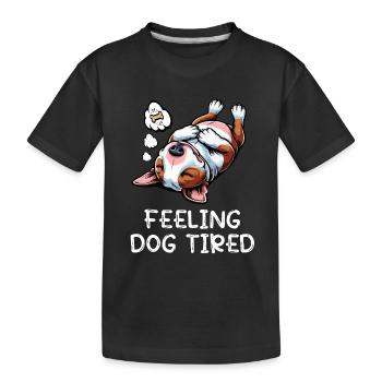 Un bull terrier miniature Bull Terrier Épuisé - T-shirt bio Premium Enfant - noir - Devant
