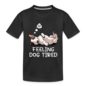 Un bull terrier miniature Bull Terrier Épuisé - T-shirt bio Premium Enfant - noir - Devant